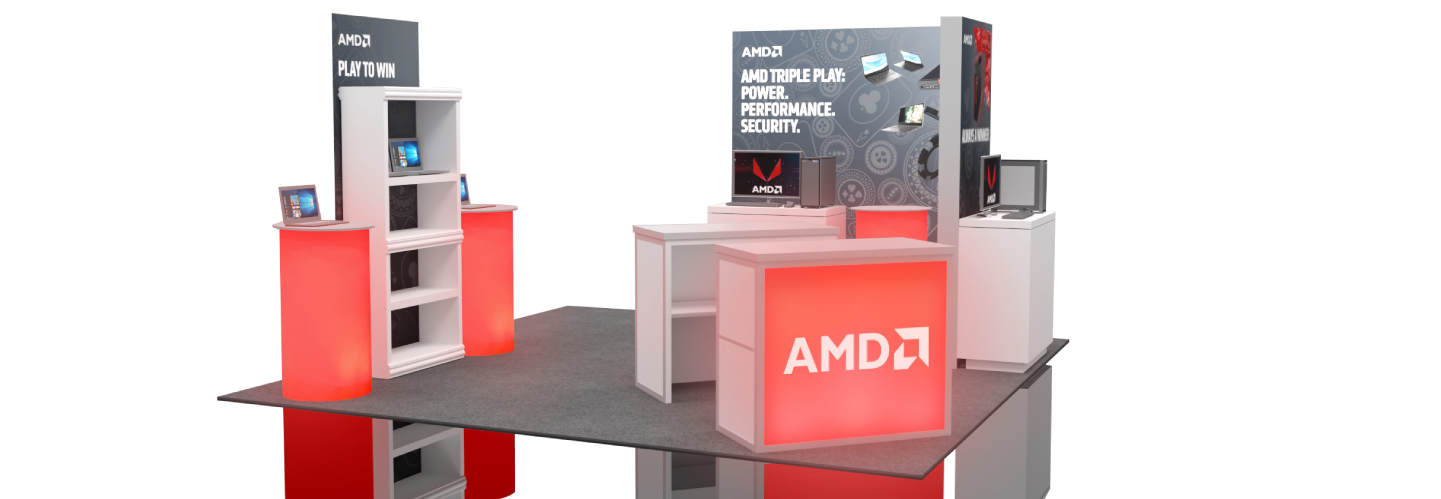 Sample of AMD event booth